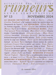 Revue Rumeurs n°13 Septembre 2024 (Rumeurs Revue actualité des écritures)